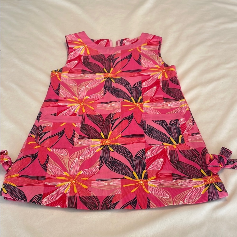 Lilly Pulitzer Vibrant Pink and Red Sleeveless Scoop Neck Sundress